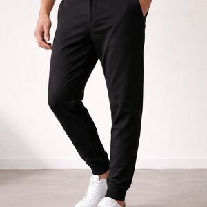 Paige Mayslie Jogger Mens 32 Black Stretch Tapered Cuffed Chino Pants